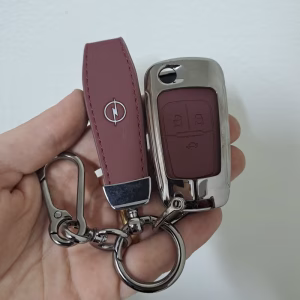 جراب مفتاح اوبل استرا و انسيجنيا A معدن فاخر مضاد للصدأ + مداليا هدية – غطاء ريموت حماية كاملة ضد الخدش والصدمات جلد طبيعي اللون نبيتي