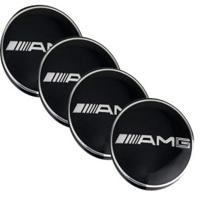 طقم ملصق جنط غطاء محور اطارات السيارة 3D قابل للصق – 4 قطع – مناسب AMG
