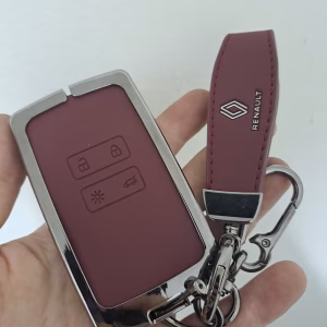 جراب مفتاح رينو كادجار معدن فاخر مضاد للصدأ + مداليا هدية – غطاء ريموت حماية كاملة ضد الخدش والصدمات جلد طبيعي اللون نبيتي