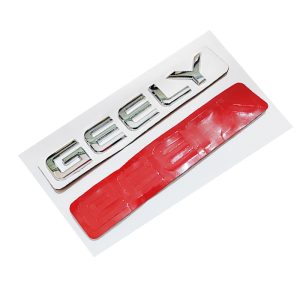 علامة شعار سيارة ثلاثى الابعاد لصق ( كلمة جىلى ، GEELY ، مقاس 15*2.5 سم ، كود : 1)